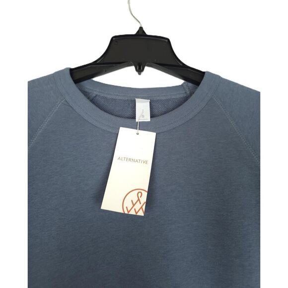 Alternative Apparel Men's Washed Terry Champ Sweatshirt Washed Denim Small NWT - Picture 3 of 5